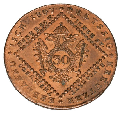 30 krajcarуw 1807 Franciszek II Habsburg Austria Smolnik