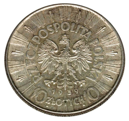 10 zlotych 1939 II RP Jуzef Pilsudski Warszawa
