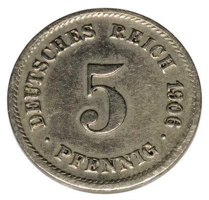 5 fenigуw 1906 Wilhelm II Hohenzollern Niemcy Karlsruhe G