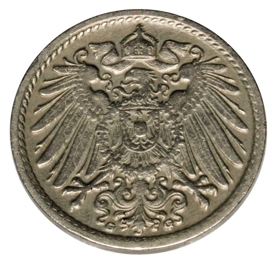 5 fenigуw 1906 Wilhelm II Hohenzollern Niemcy Karlsruhe G