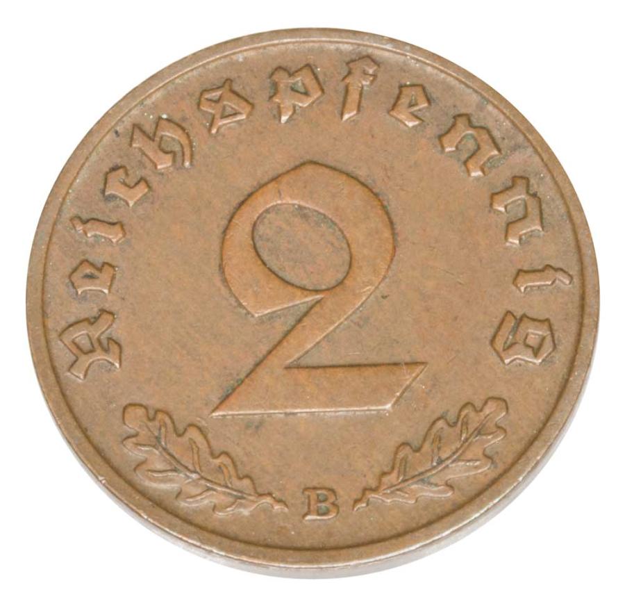 2 reichspfennig 1938 Niemcy Wieden B