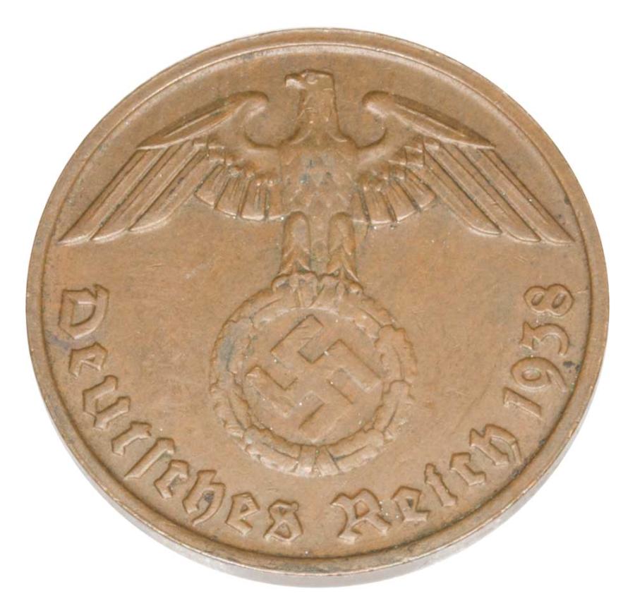 2 reichspfennig 1938 Niemcy Wieden B