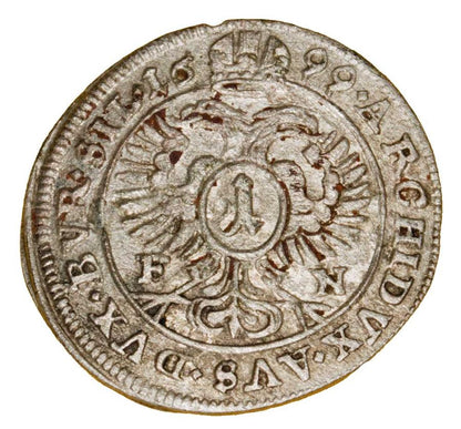 1 krajcar 1699 Leopold I Habsburg Slask Opole