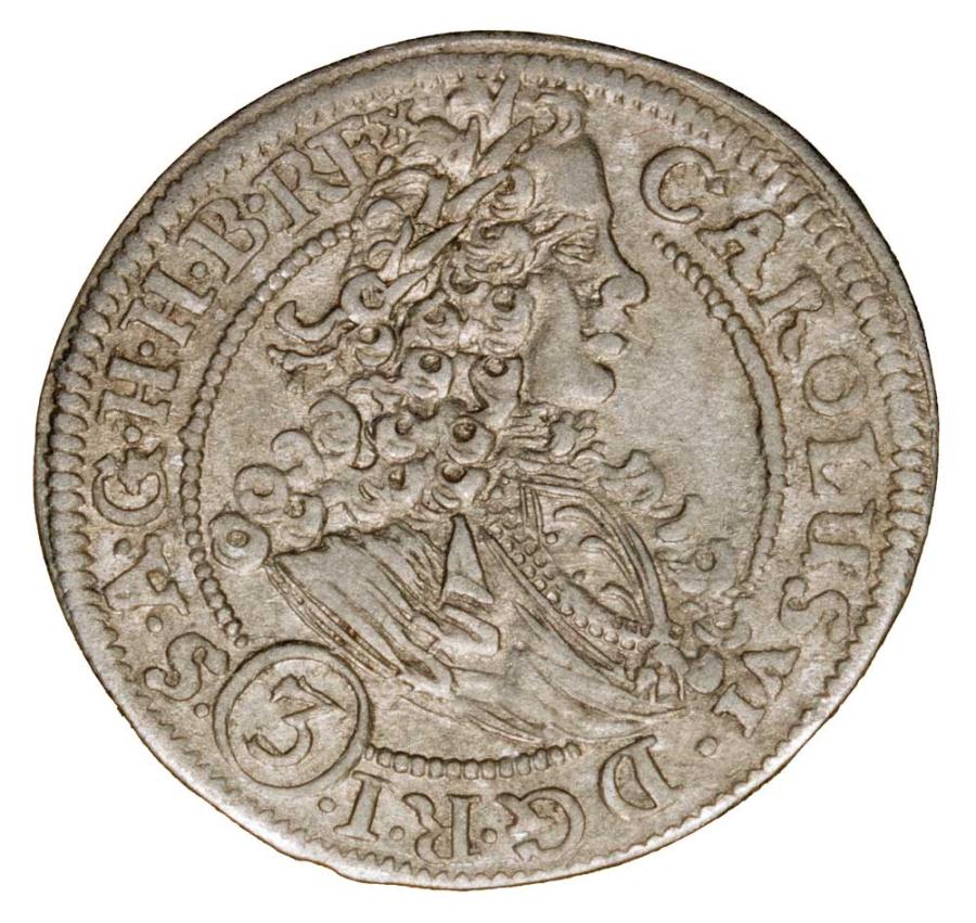 3 krajcary 1712 Karol VI Habsburg Slask Wroclaw