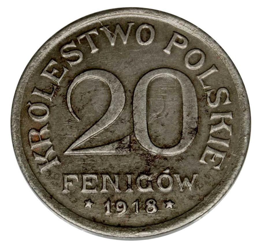 20 fenigуw 1918 Krуlestwo Polskie Stuttgart F