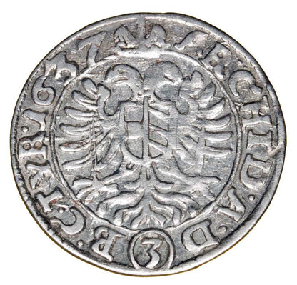 3 krajcary 1637 Ferdynand III Habsburg Slask Wroclaw