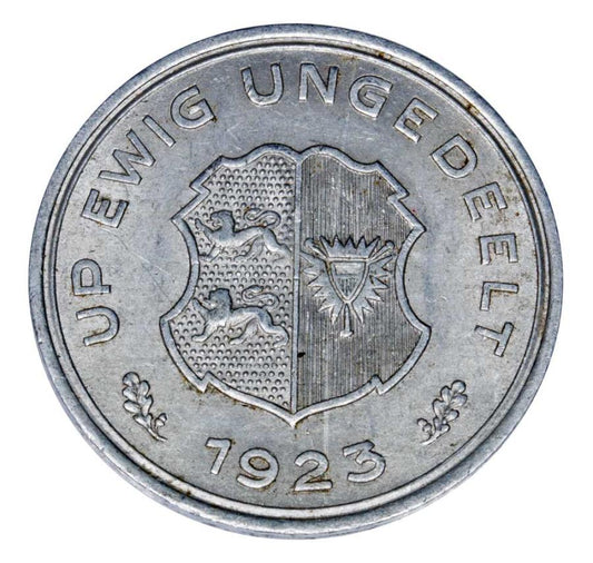 10 Hundertstel Gutschriftsmarke 1923 Niemcy Schleswig - Holstein Gold-Girobank