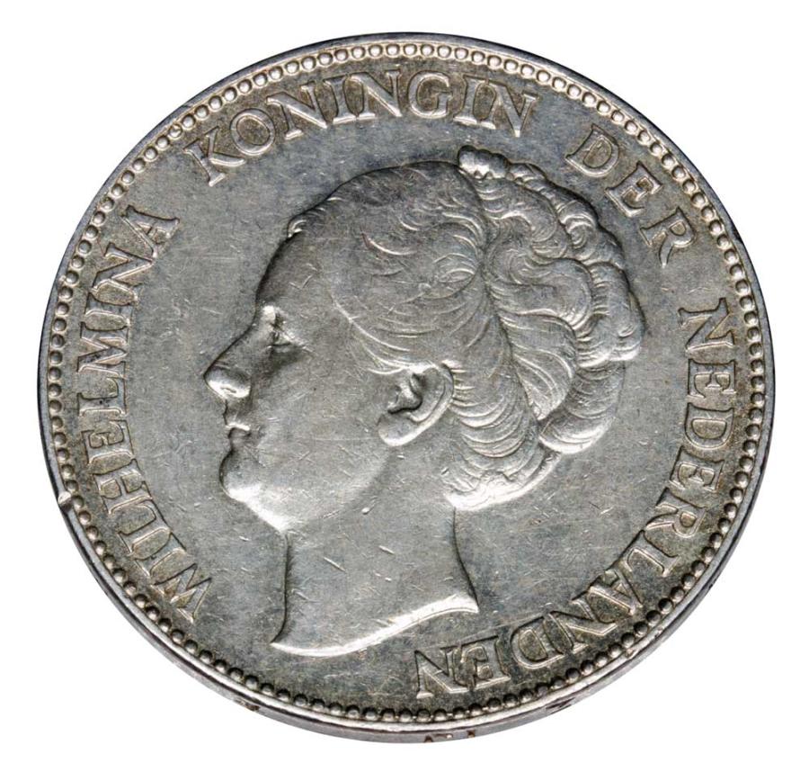 1 gulden 1928 Wilhelmina Oranska-Nassau Holandia Utrecht