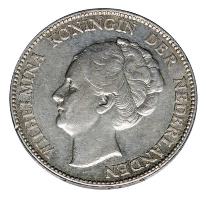 1 gulden 1928 Wilhelmina Oranska-Nassau Holandia Utrecht