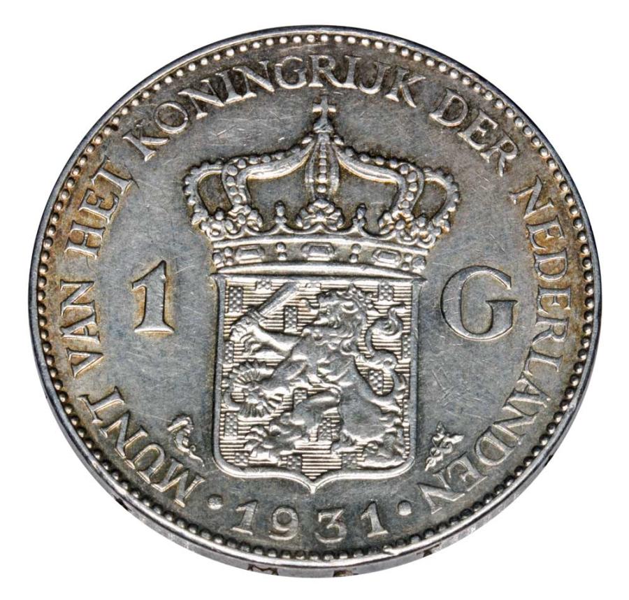 1 gulden 1931 Wilhelmina Oranska-Nassau Holandia Utrecht