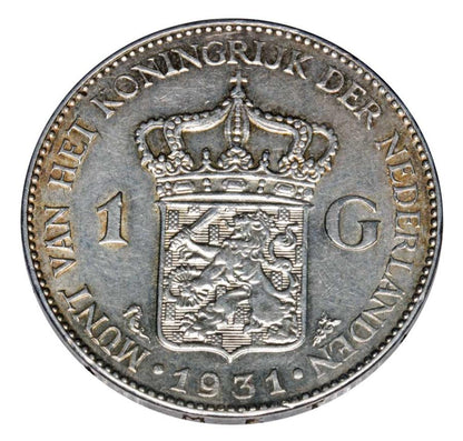 1 gulden 1931 Wilhelmina Oranska-Nassau Holandia Utrecht