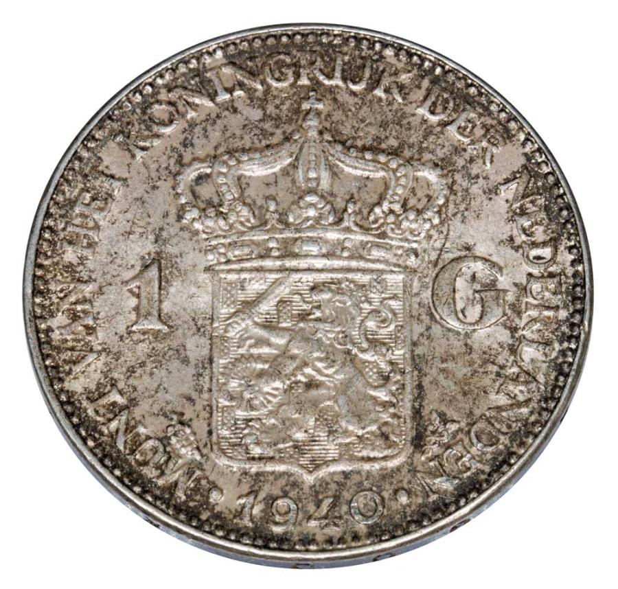 1 gulden 1940 Wilhelmina Oranska-Nassau Holandia Utrecht