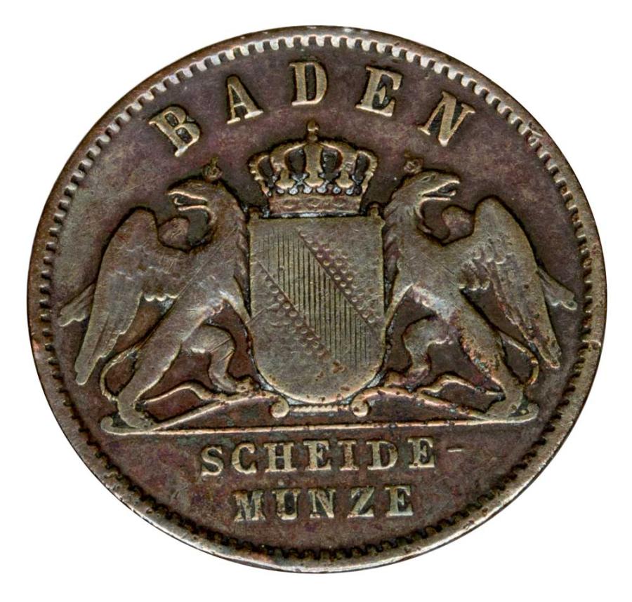 1 krajcar 1863 Fryderyk I Badenski Niemcy Badenia
