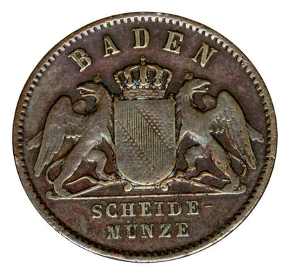 1 krajcar 1863 Fryderyk I Badenski Niemcy Badenia