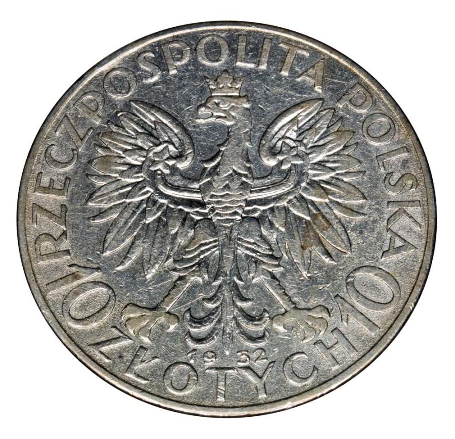 10 zlotych 1932 Polska Warszawa Glowa kobiety