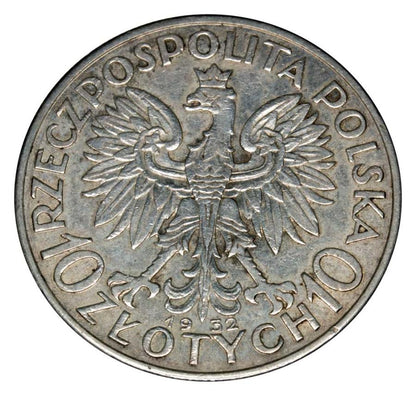 10 zlotych 1932 Polska Londyn Glowa kobiety