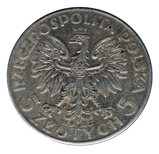 5 zlotych 1933 Polska Warszawa Glowa kobiety