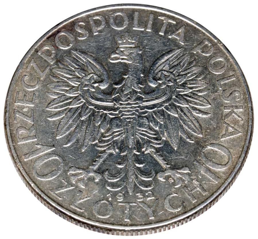 10 zlotych 1932 II RP Warszawa Glowa kobiety