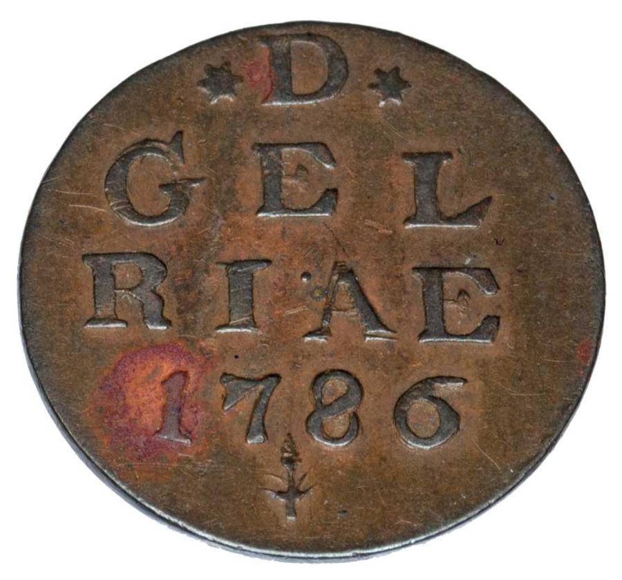 1 duit 1786 Republika Siedmiu Zjednoczonych Prowincji Niderlandzkich Harderwijk Gelderland
