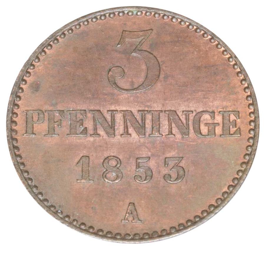 3 fenigi 1853 Fryderyk Franciszek II Niemcy Meklemburgia Schwerin