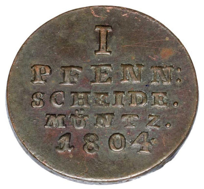 1 fenig 1804 Jerzy III Hanowerski Niemcy Brunszwik Luneburg Calenberg Hanower