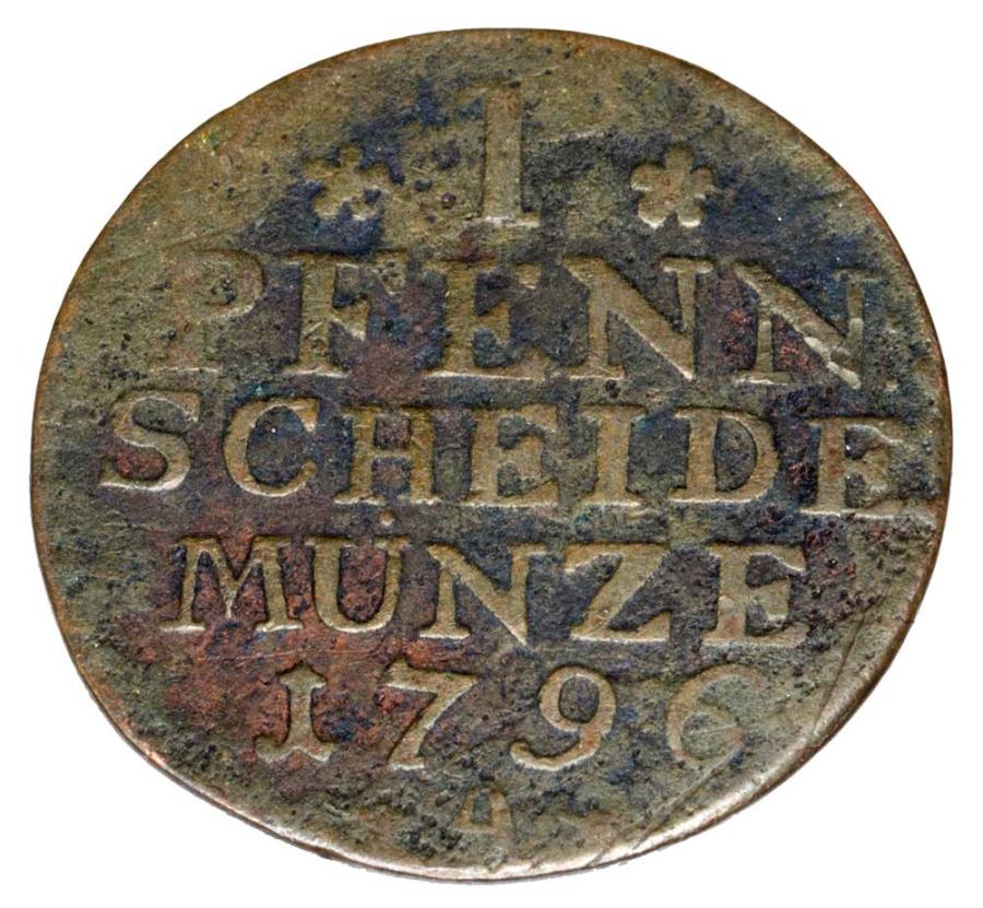 1 fenig 1796 Fryderyk Wilhelm II Niemcy Brandenburgia Berlin A