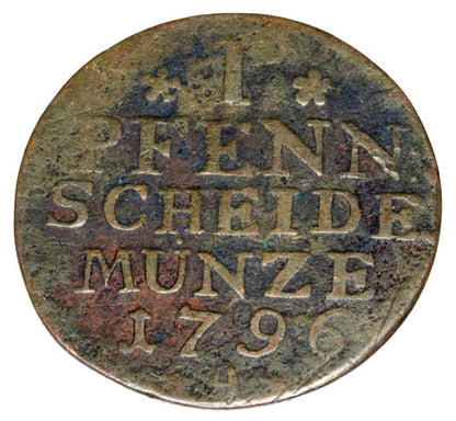 1 fenig 1796 Fryderyk Wilhelm II Niemcy Brandenburgia Berlin A