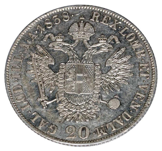 20 krajcarуw 1838 Ferdynand I Habsburg Austria Praga C